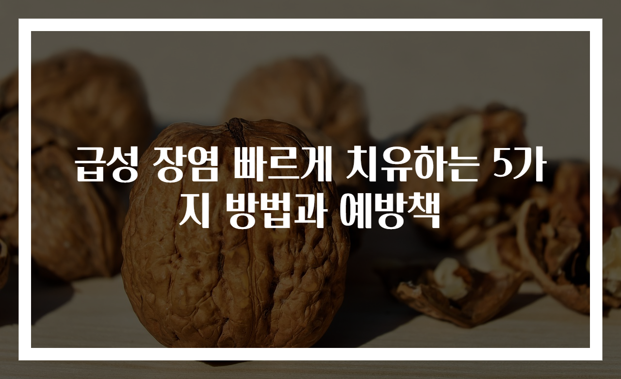 급성 장염 빠르게 치유하는 5가지 방법과 예방책