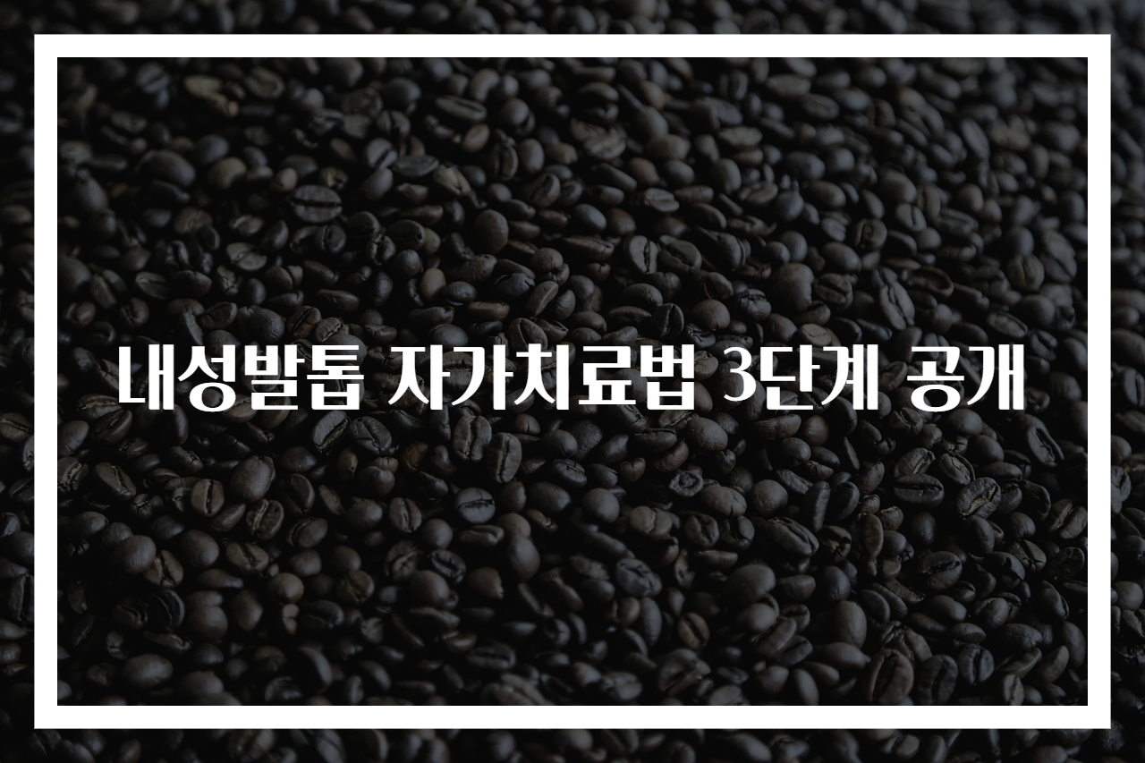 내성발톱 자가치료법 3단계 공개