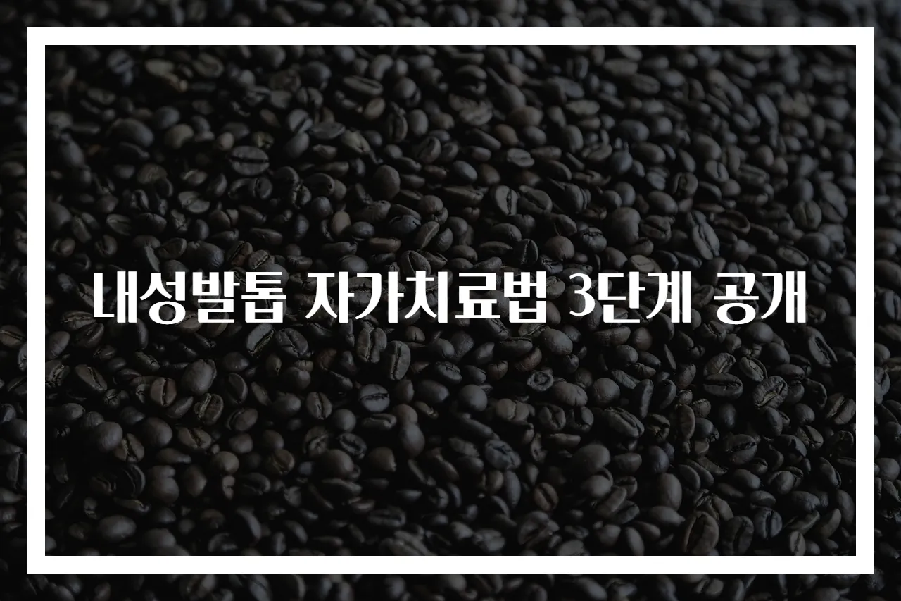 내성발톱 자가치료법 3단계 공개