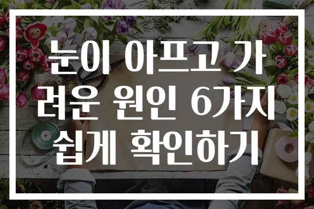 눈이 아프고 가려운 원인 6가지 쉽게 확인하기
