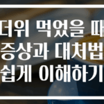 더위 먹었을 때 증상과 대처법 쉽게 이해하기