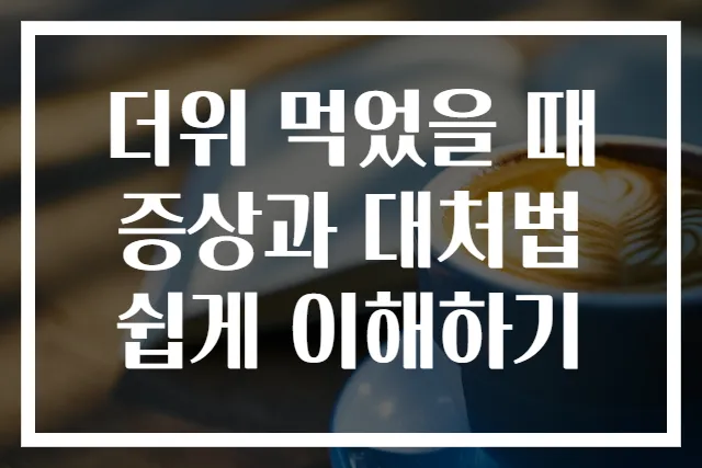 더위 먹었을 때 증상과 대처법 쉽게 이해하기