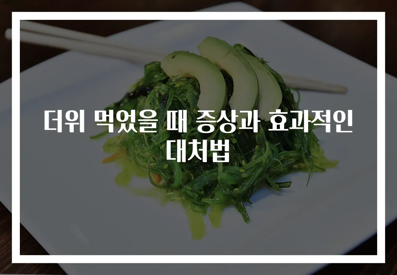 더위 먹었을 때 증상과 효과적인 대처법