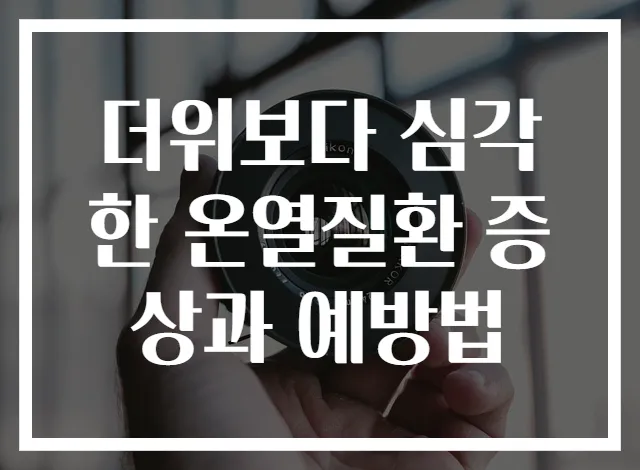 더위보다 심각한 온열질환 증상과 예방법