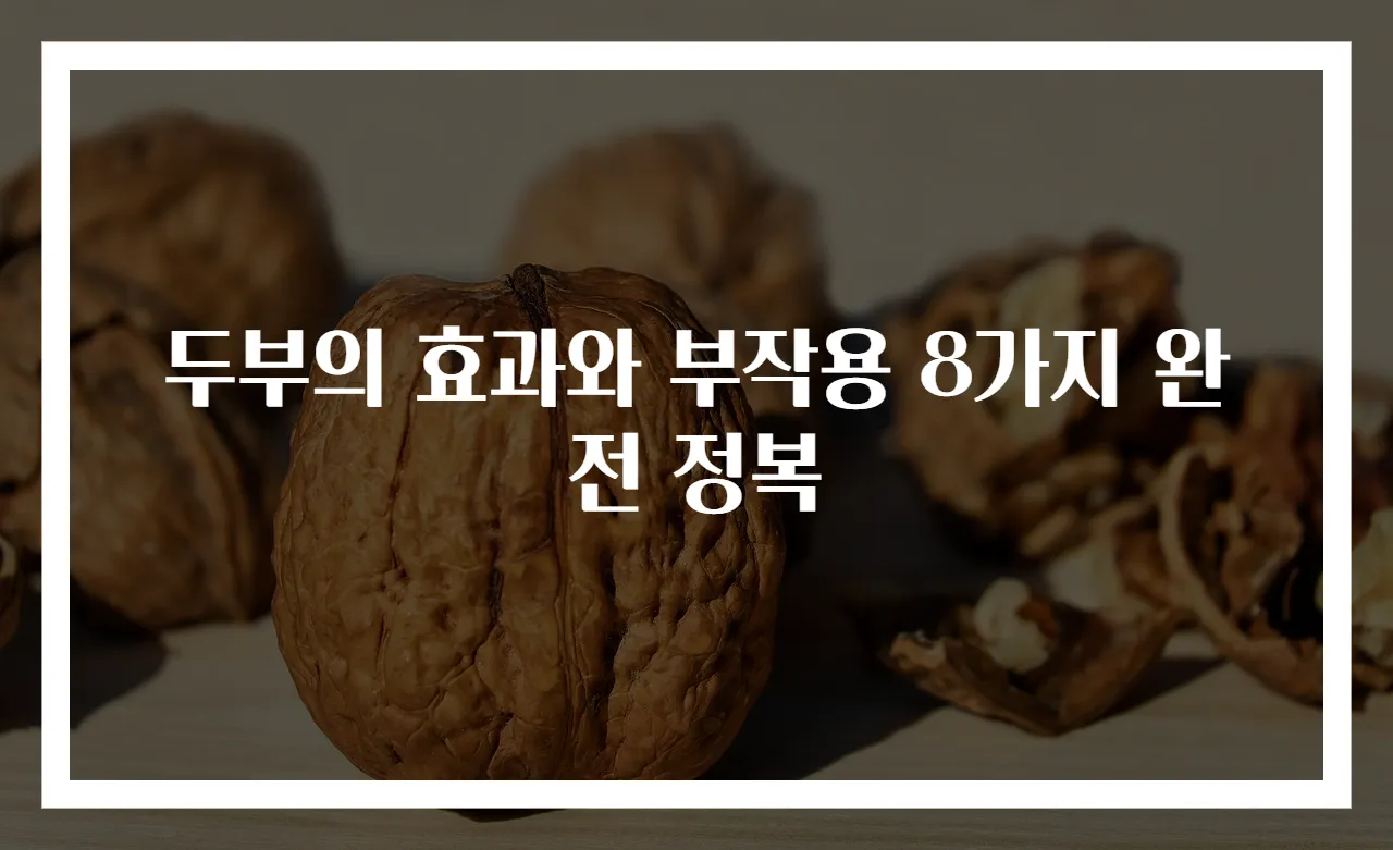 두부의 효과와 부작용 8가지 완전 정복