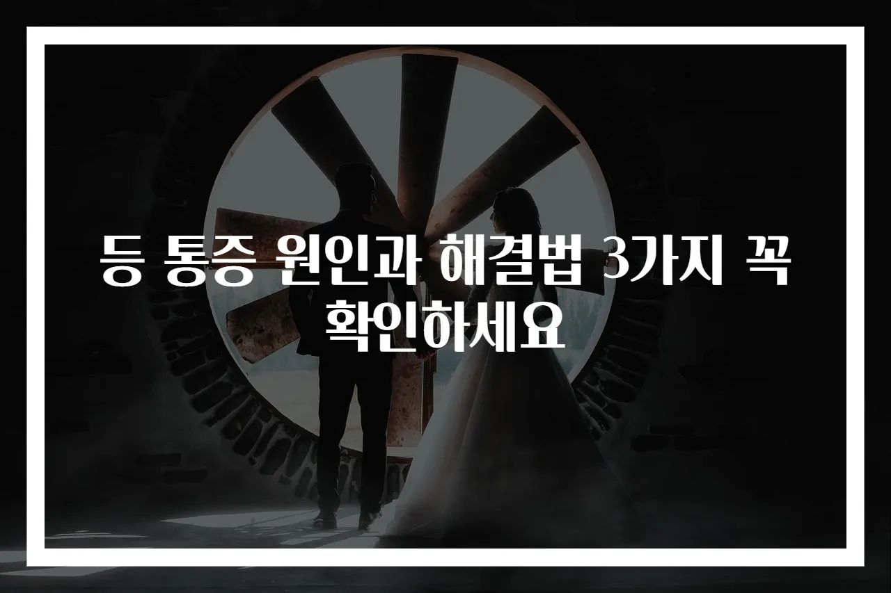 등 통증 원인과 해결법 3가지 꼭 확인하세요