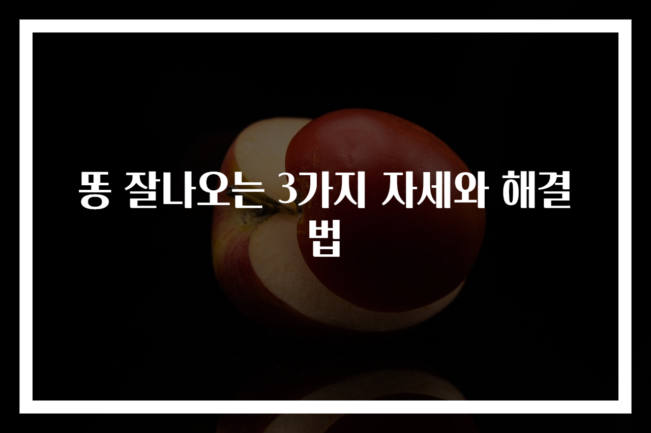 똥 잘나오는 3가지 자세와 해결법
