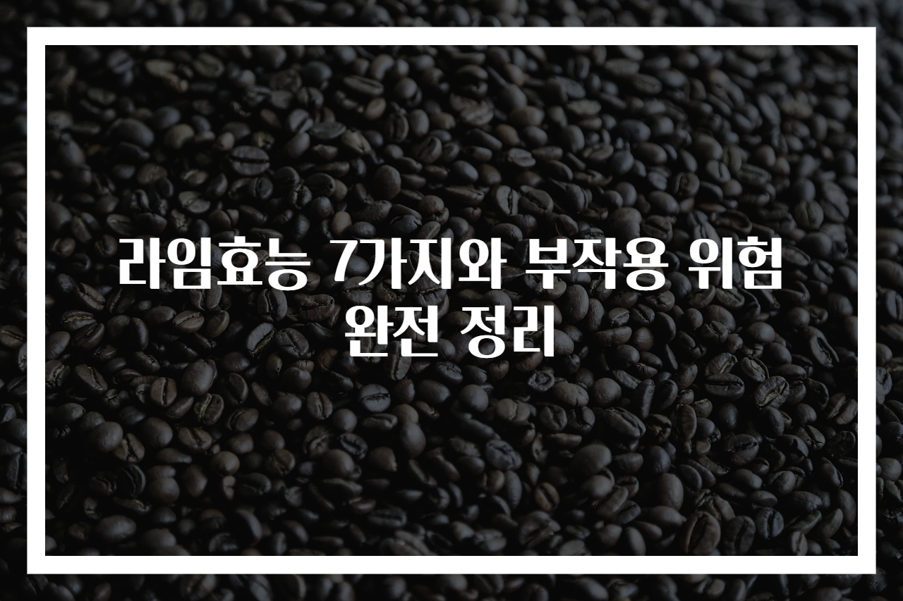 라임효능 7가지와 부작용 위험 완전 정리