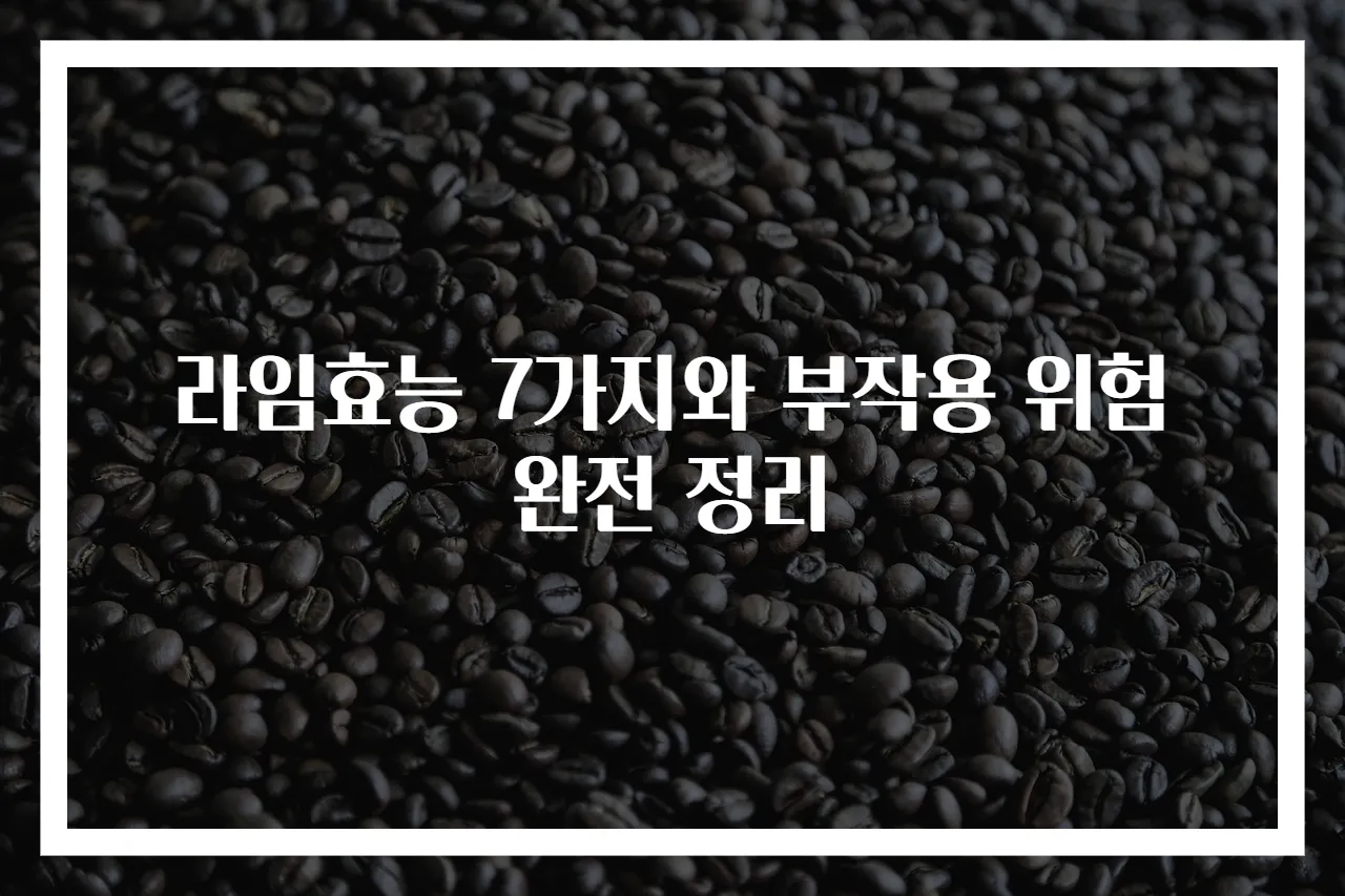 라임효능 7가지와 부작용 위험 완전 정리