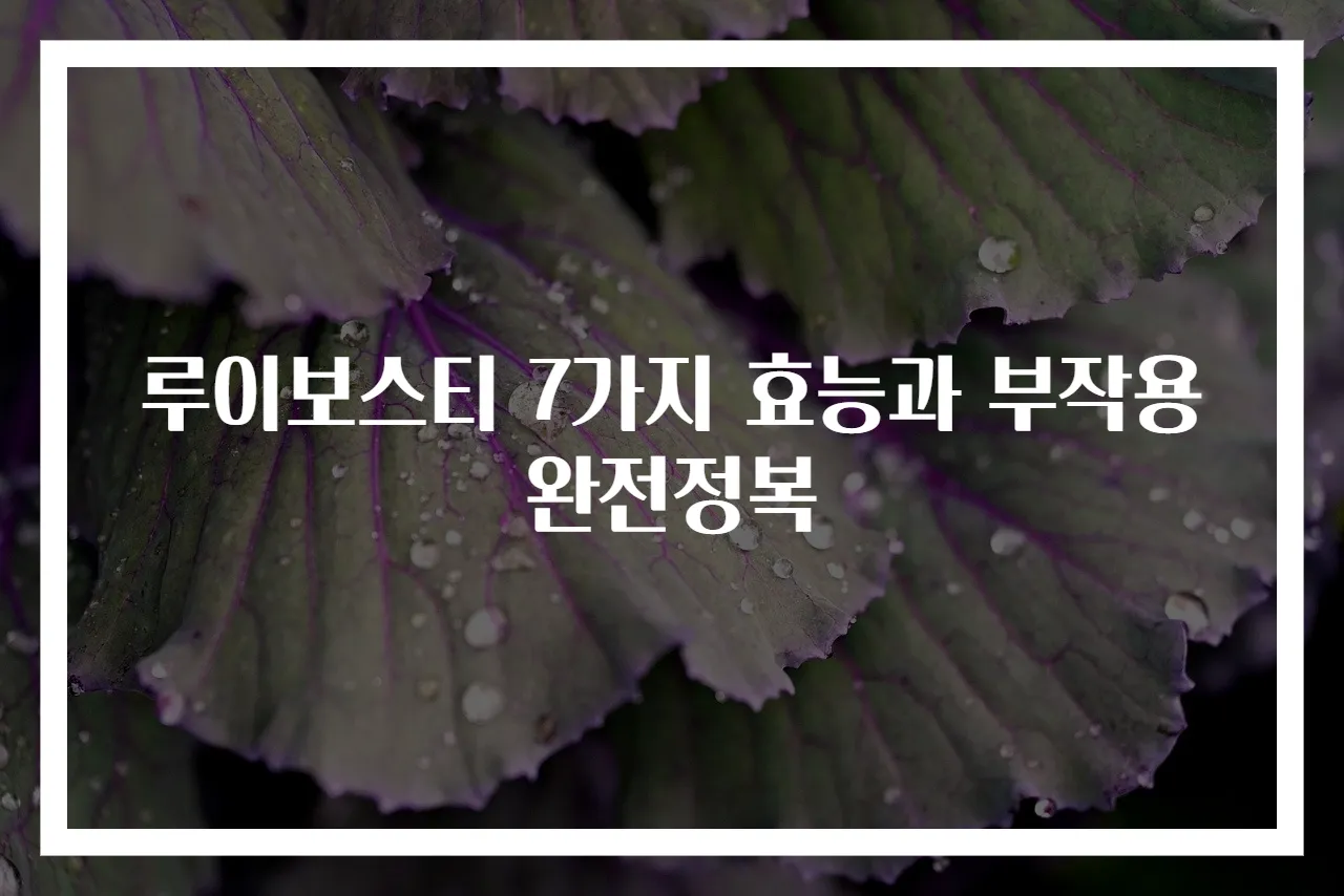루이보스티 7가지 효능과 부작용 완전정복
