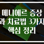 메니에르 증상과 치료법 3가지 핵심 정리
