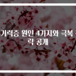 무기력증 원인 4가지와 극복 전략 공개