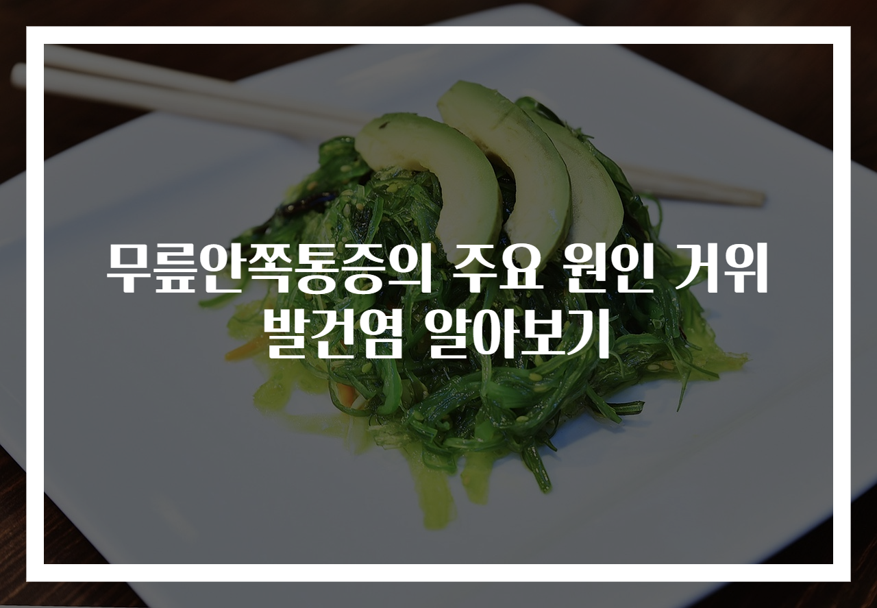 무릎안쪽통증의 주요 원인 거위발건염 알아보기