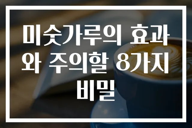 미숫가루의 효과와 주의할 8가지 비밀