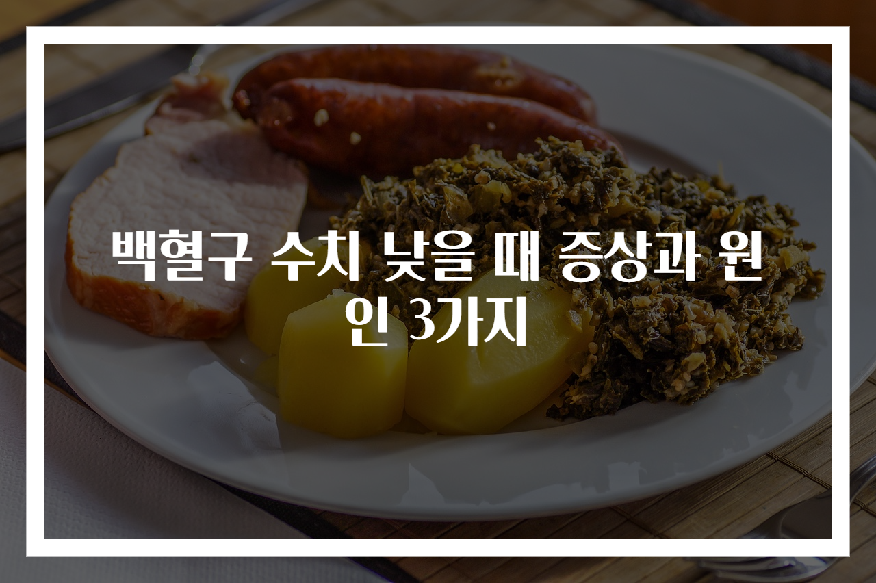 백혈구 수치 낮을 때 증상과 원인 3가지