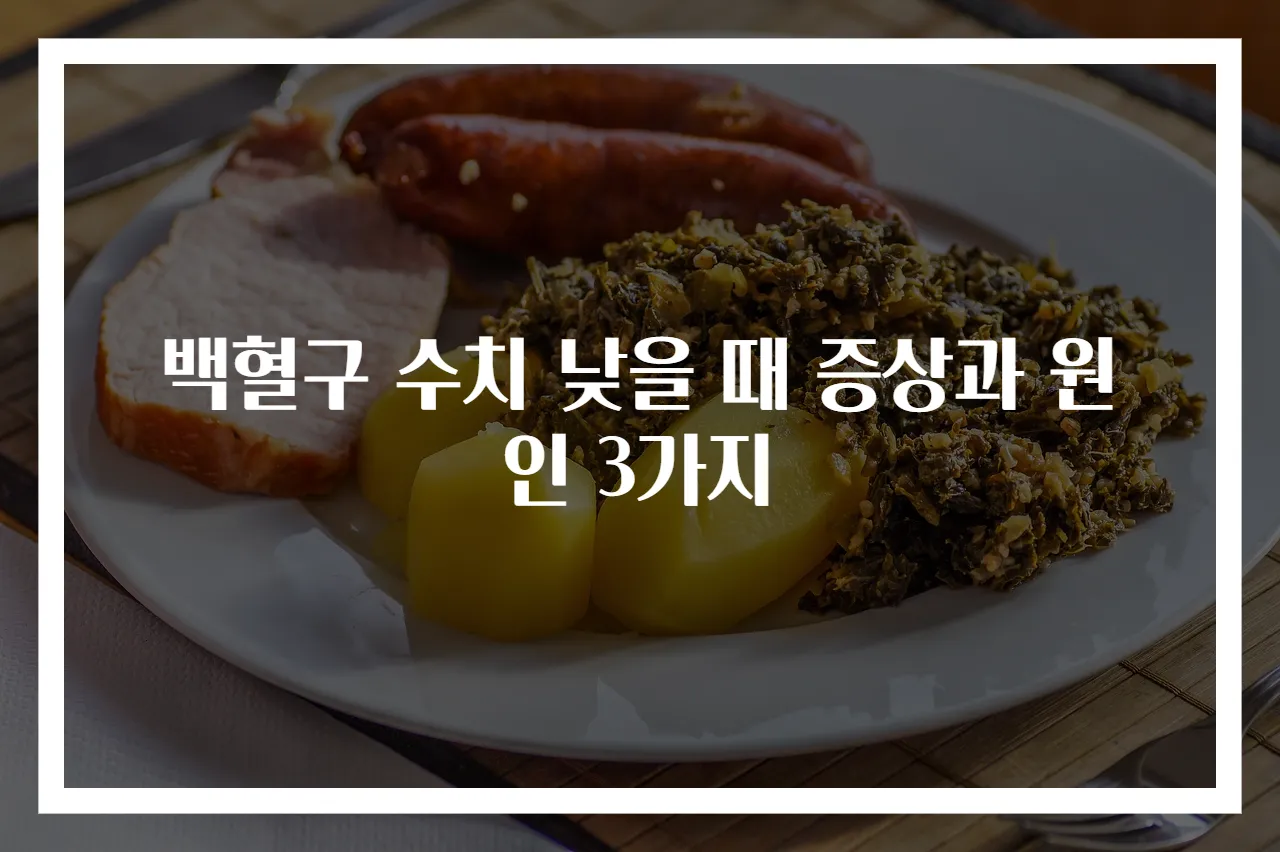 백혈구 수치 낮을 때 증상과 원인 3가지