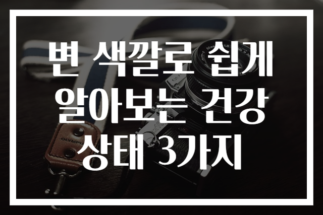 변 색깔로 쉽게 알아보는 건강 상태 3가지