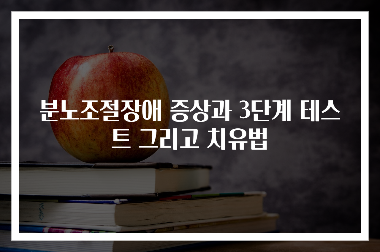 분노조절장애 증상과 3단계 테스트 그리고 치유법