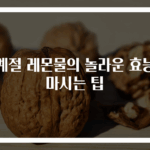 사계절 레몬물의 놀라운 효능과 마시는 팁