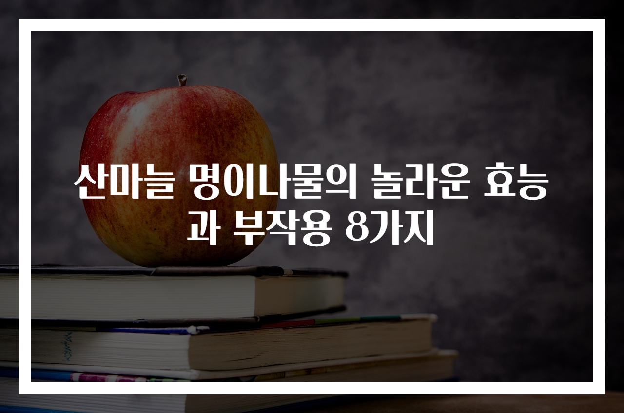 산마늘 명이나물의 놀라운 효능과 부작용 8가지