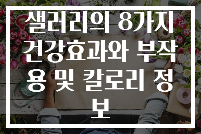 샐러리의 8가지 건강효과와 부작용 및 칼로리 정보