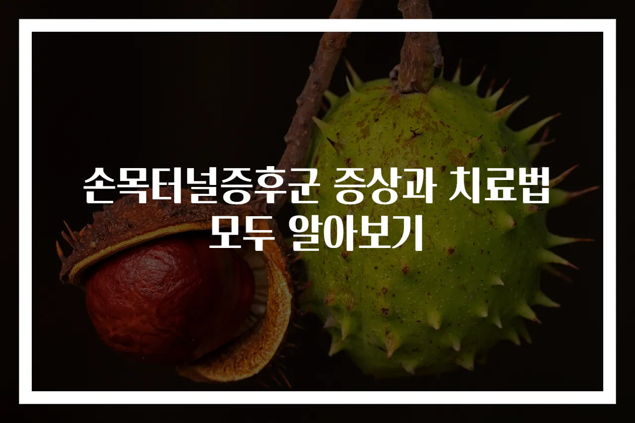손목터널증후군 증상과 치료법 모두 알아보기