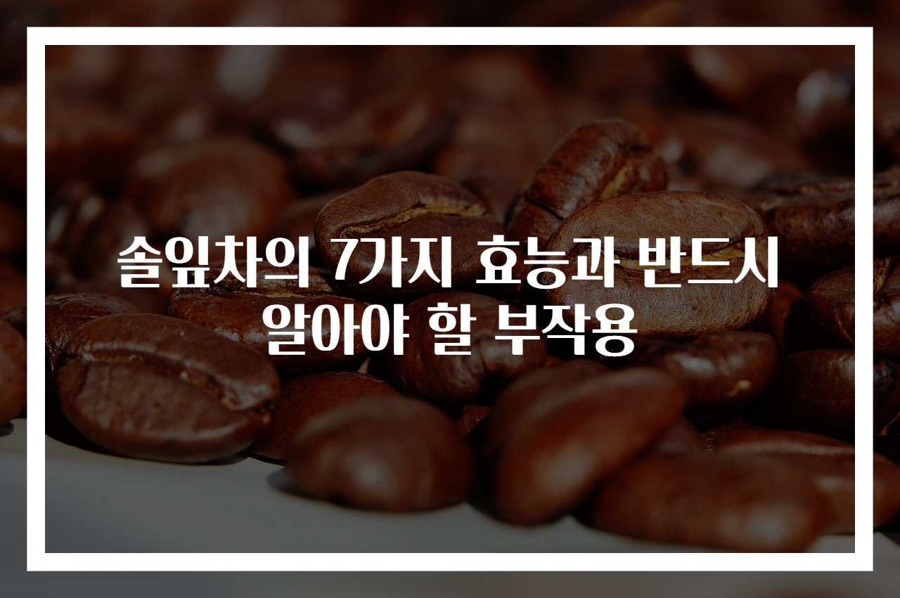 솔잎차의 7가지 효능과 반드시 알아야 할 부작용