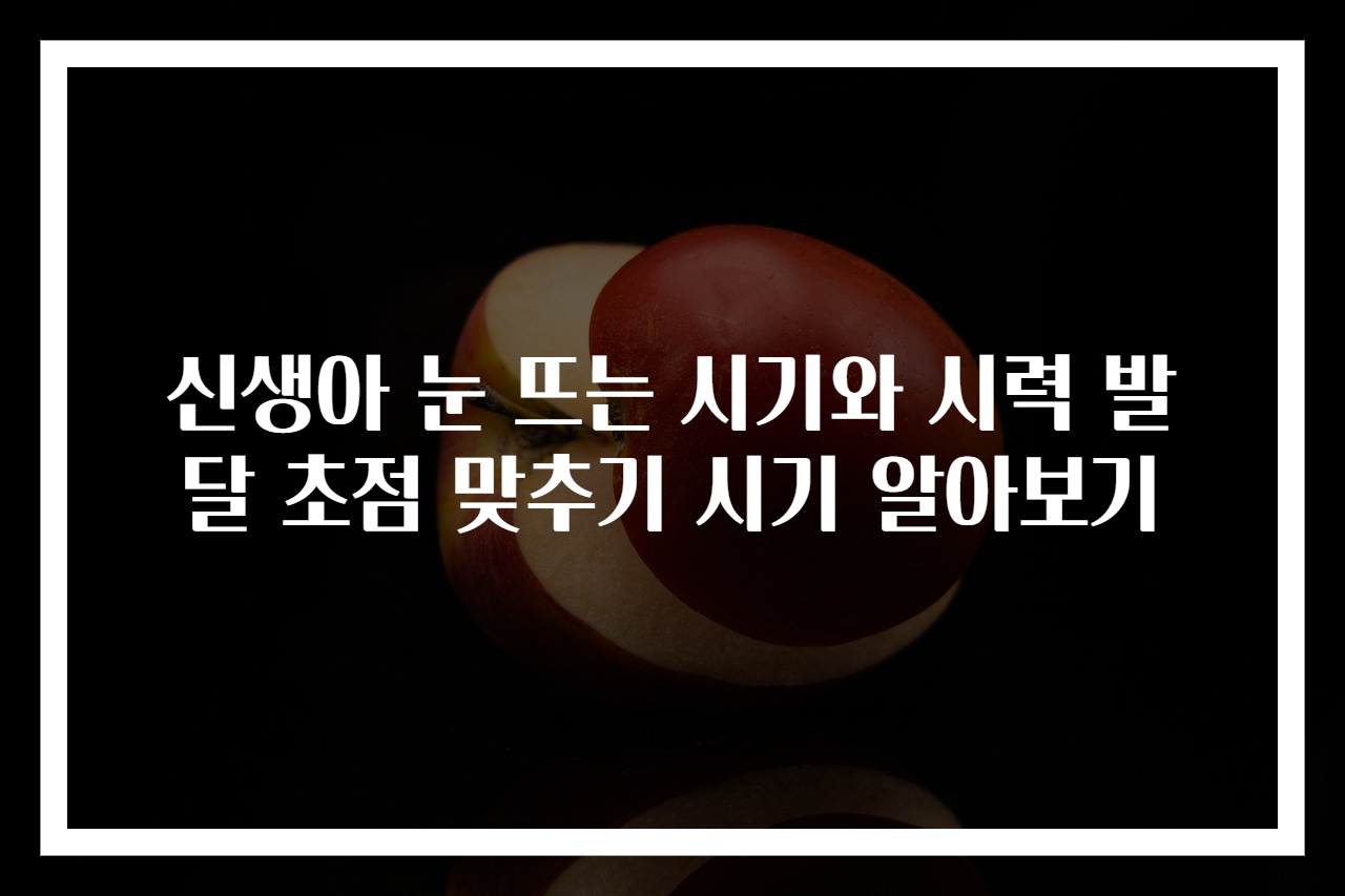 신생아 눈 뜨는 시기와 시력 발달 초점 맞추기 시기 알아보기