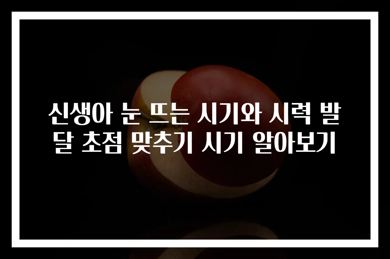 신생아 눈 뜨는 시기와 시력 발달 초점 맞추기 시기 알아보기