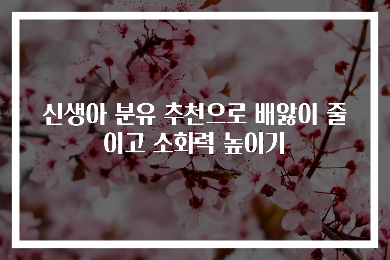신생아 분유 추천으로 배앓이 줄이고 소화력 높이기