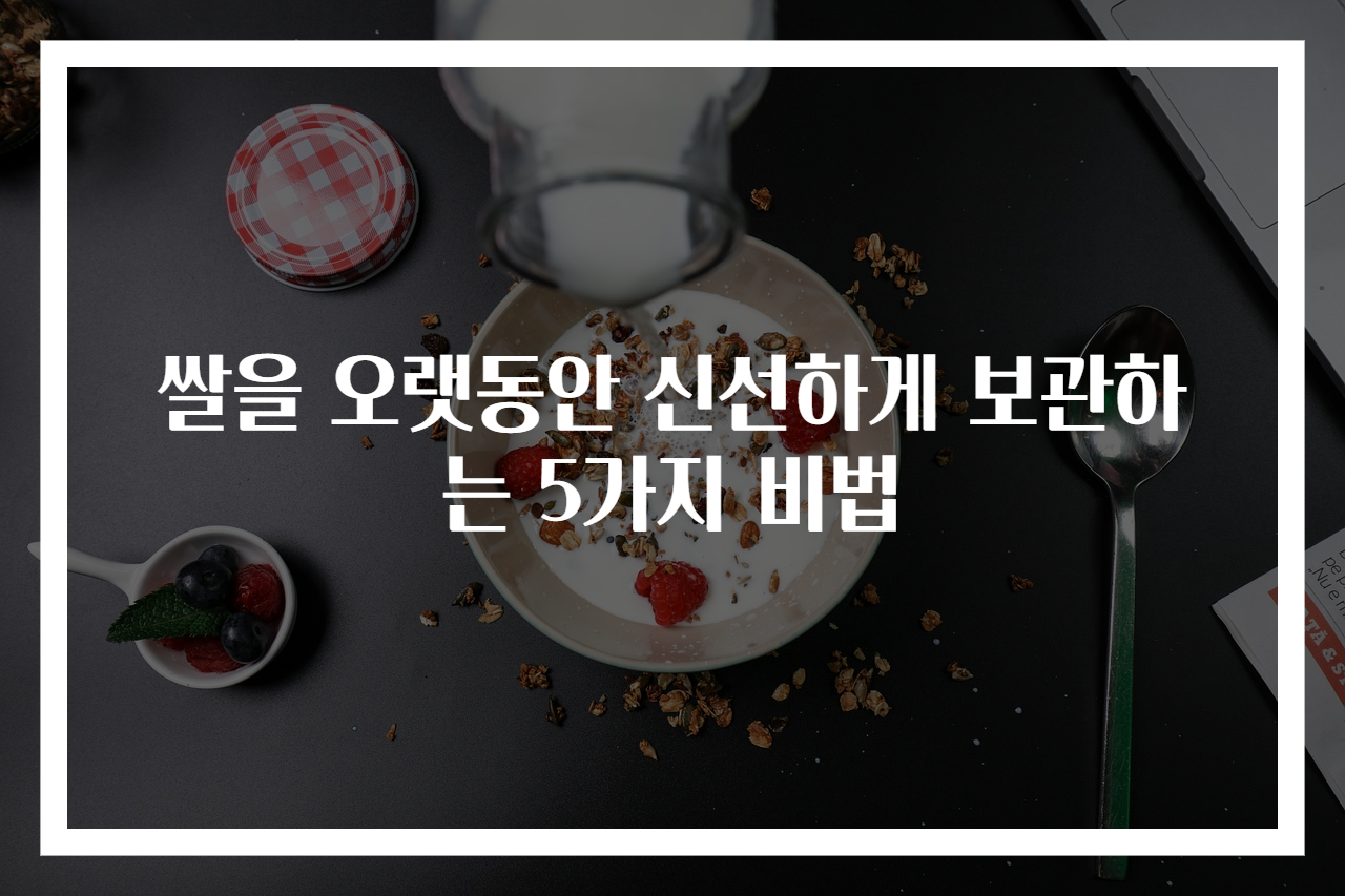 쌀을 오랫동안 신선하게 보관하는 5가지 비법