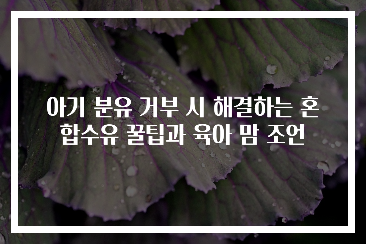 아기 분유 거부 시 해결하는 혼합수유 꿀팁과 육아 맘 조언