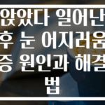 앉았다 일어난 후 눈 어지러움증 원인과 해결법