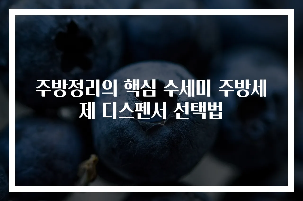 주방정리의 핵심 수세미 주방세제 디스펜서 선택법