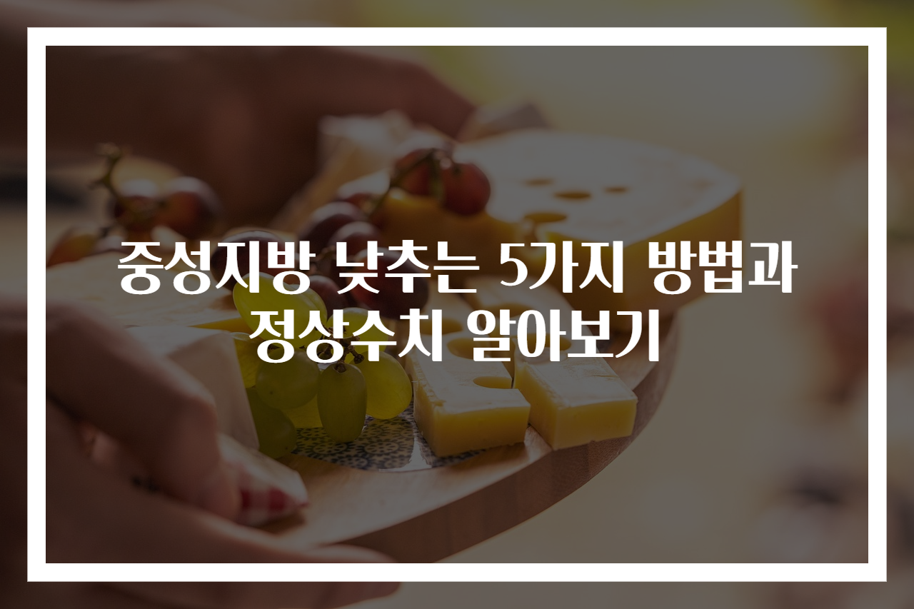 중성지방 낮추는 5가지 방법과 정상수치 알아보기