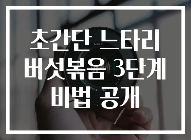 초간단 느타리버섯볶음 3단계 비법 공개