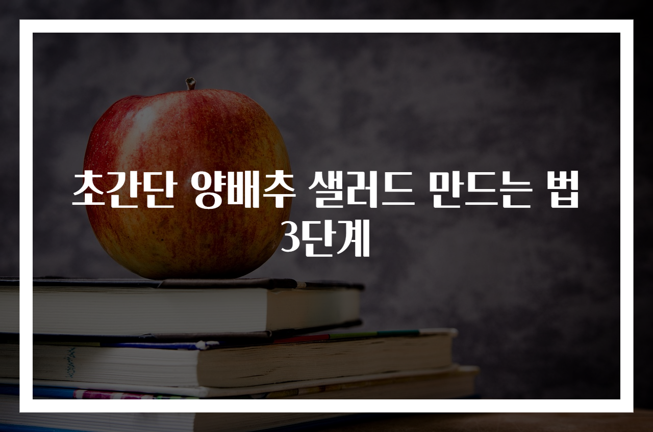 초간단 양배추 샐러드 만드는 법 3단계