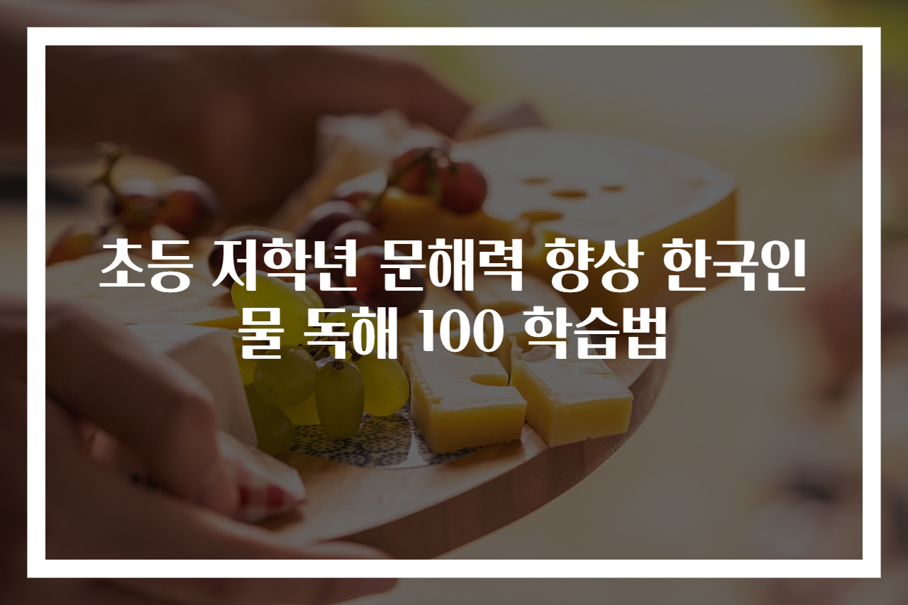 초등 저학년 문해력 향상 한국인물 독해 100 학습법