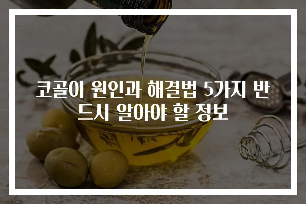 코골이 원인과 해결법 5가지 반드시 알아야 할 정보