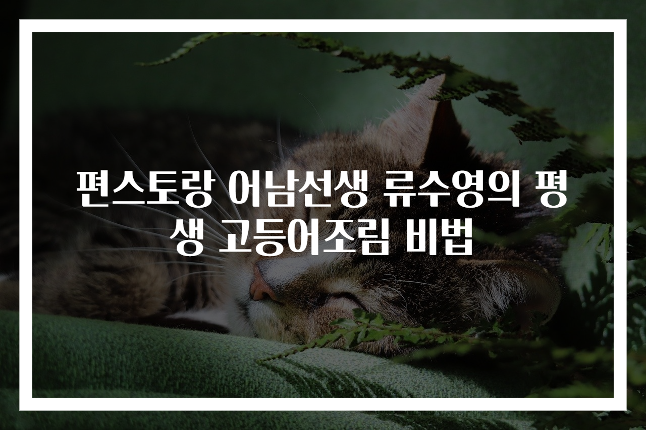 편스토랑 어남선생 류수영의 평생 고등어조림 비법