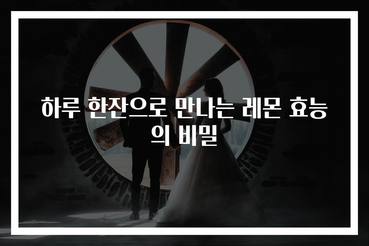 하루 한잔으로 만나는 레몬 효능의 비밀