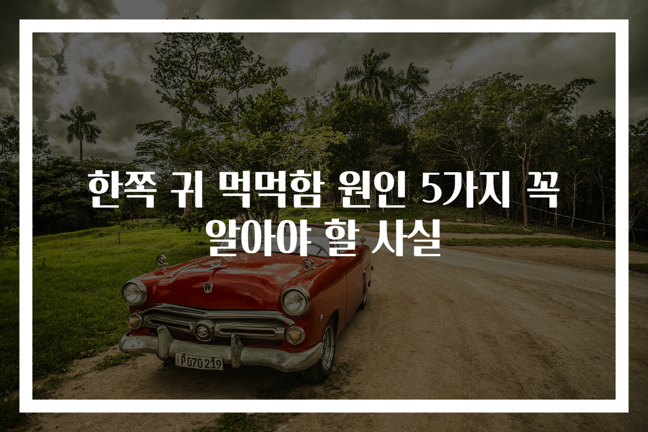 한쪽 귀 먹먹함 원인 5가지 꼭 알아야 할 사실