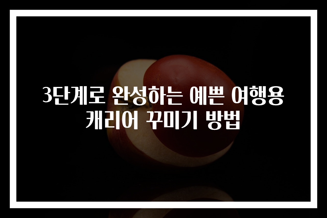 3단계로 완성하는 예쁜 여행용 캐리어 꾸미기 방법