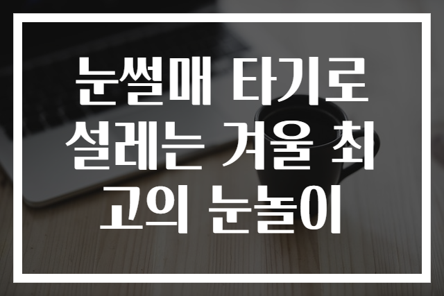 눈썰매 타기로 설레는 겨울 최고의 눈놀이