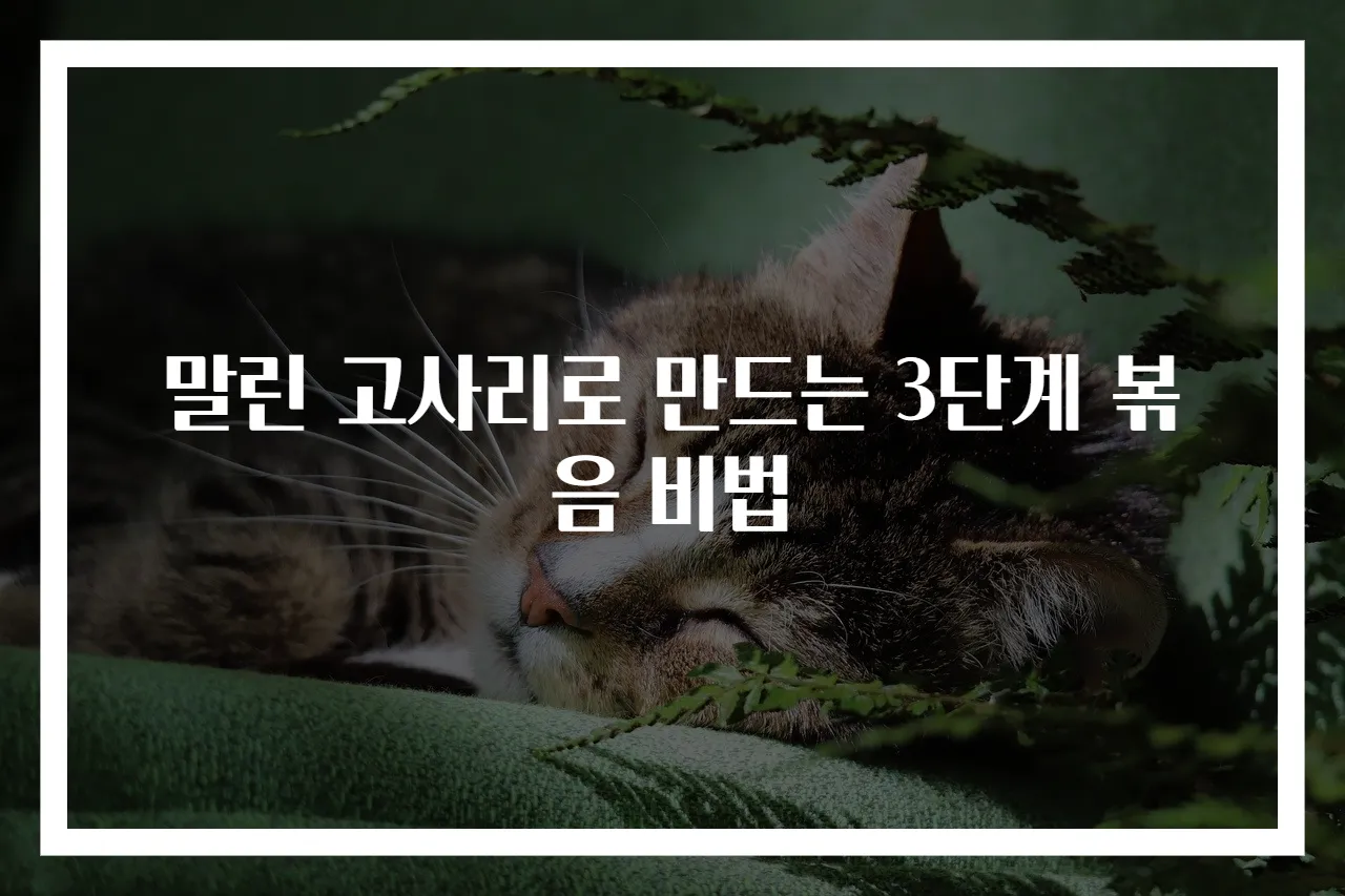 말린 고사리로 만드는 3단계 볶음 비법