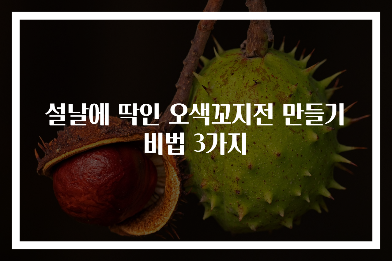 설날에 딱인 오색꼬지전 만들기 비법 3가지