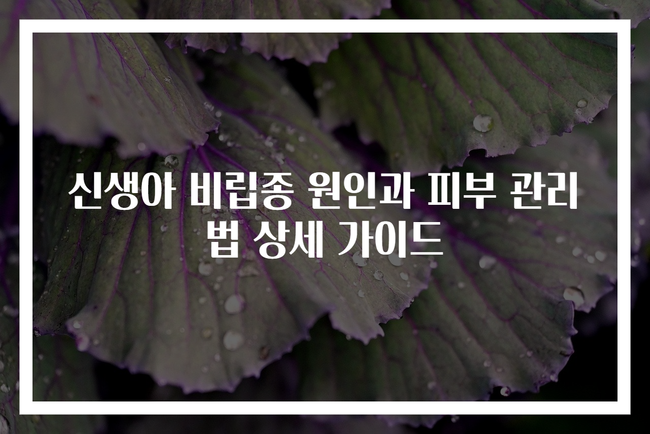 신생아 비립종 원인과 피부 관리법 상세 가이드