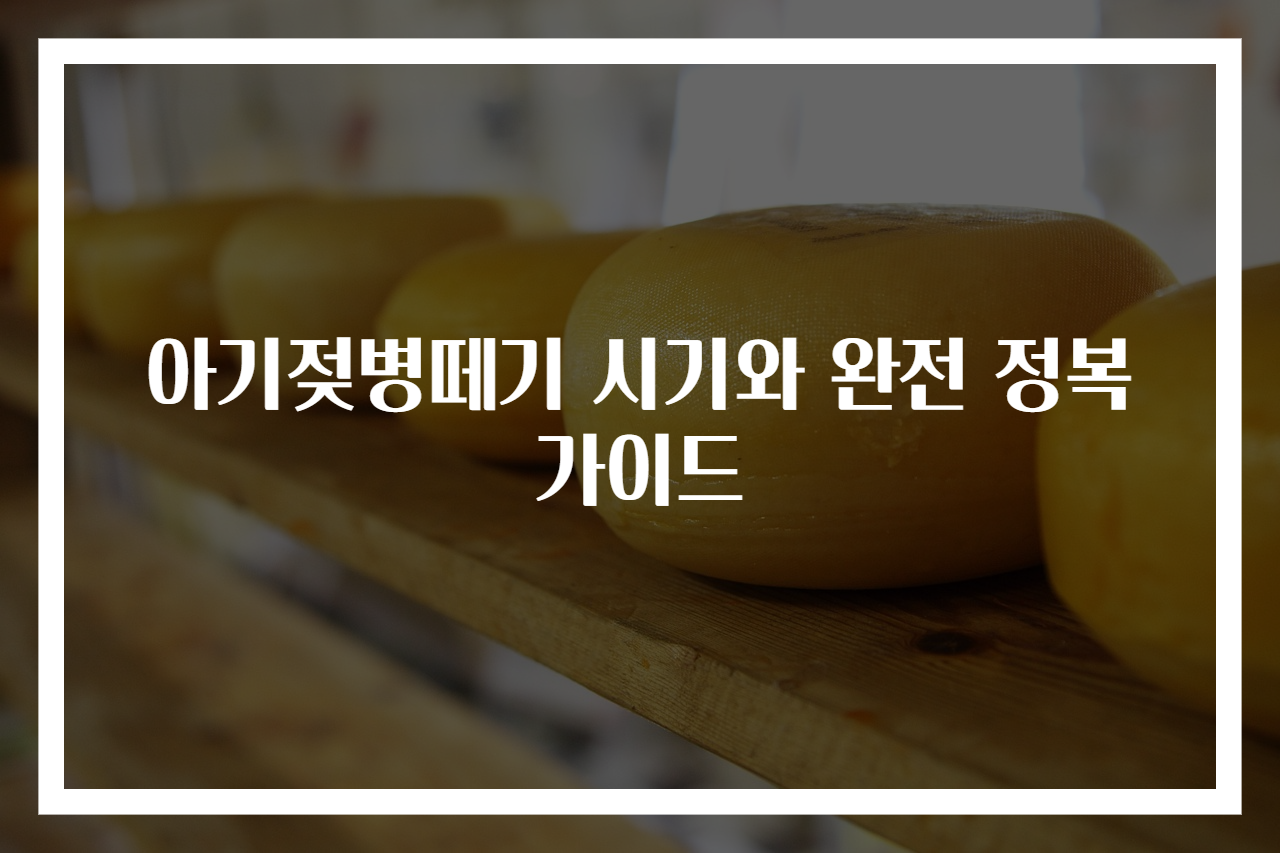 아기젖병떼기 시기와 완전 정복 가이드