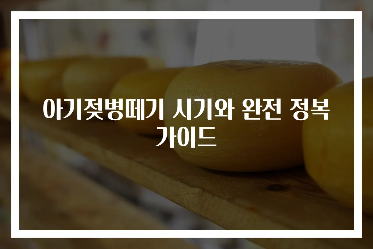 아기젖병떼기 시기와 완전 정복 가이드