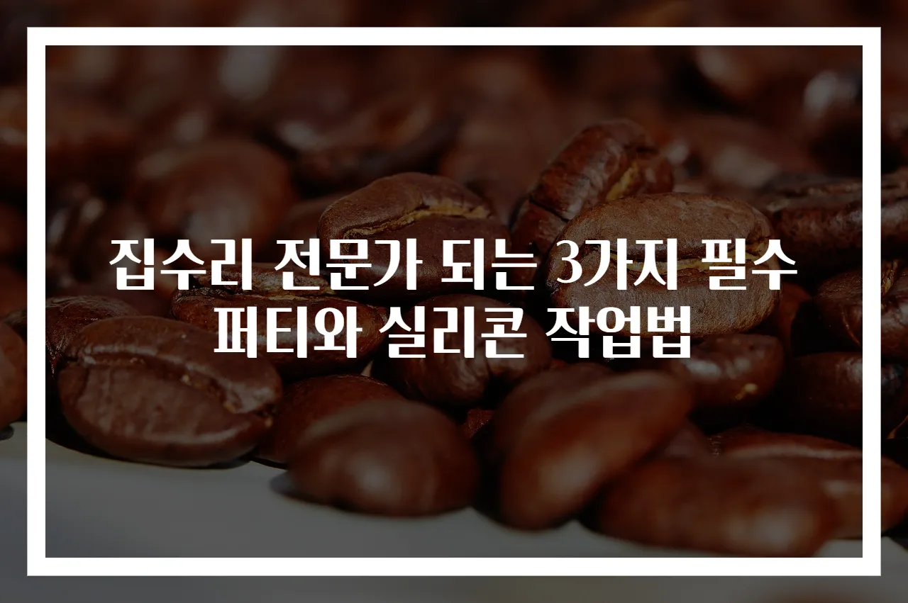 집수리 전문가 되는 3가지 필수 퍼티와 실리콘 작업법